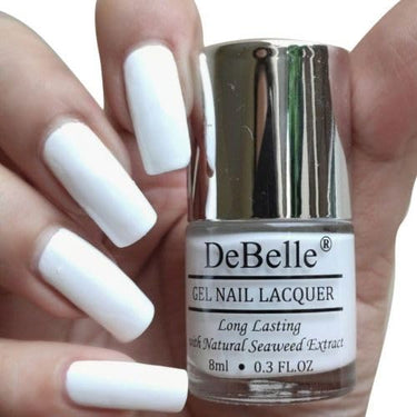 DeBelle Gel Nail Polish Vanilla Croissant(White Nail Paint)|Non UV - Gel Finish |Chip Resistant | Seaweed Enriched Formula| Long Lasting|Cruelty and Toxic Free| 8ml